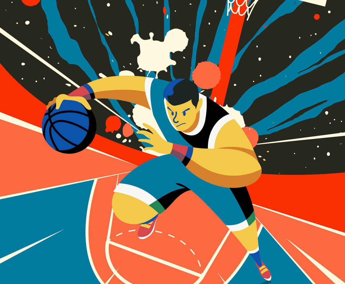 Running Basketball Player