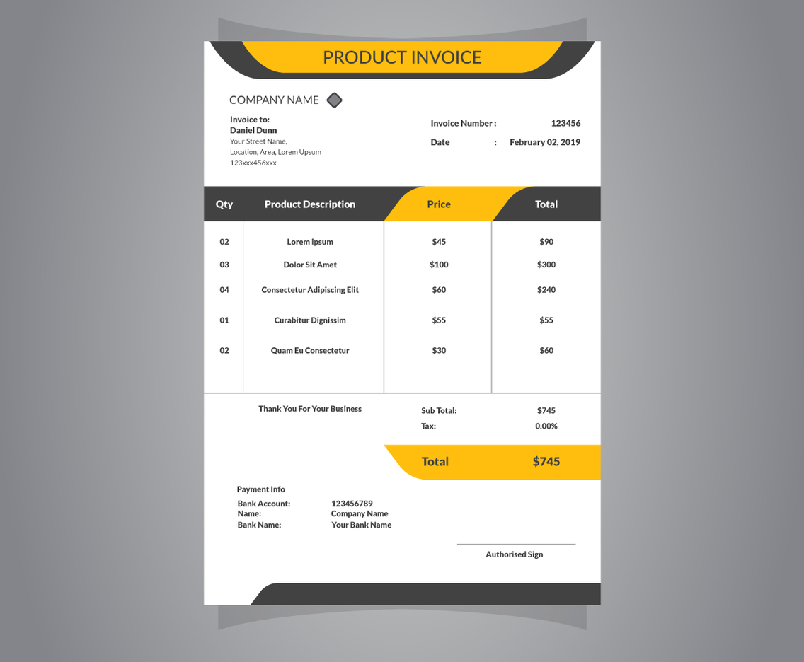 Invoice Document Template