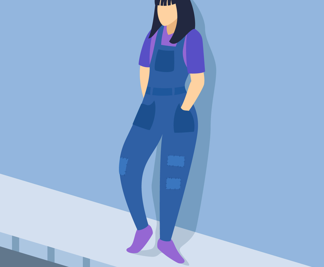 Funky  Model In Overalls Columbus Vectors