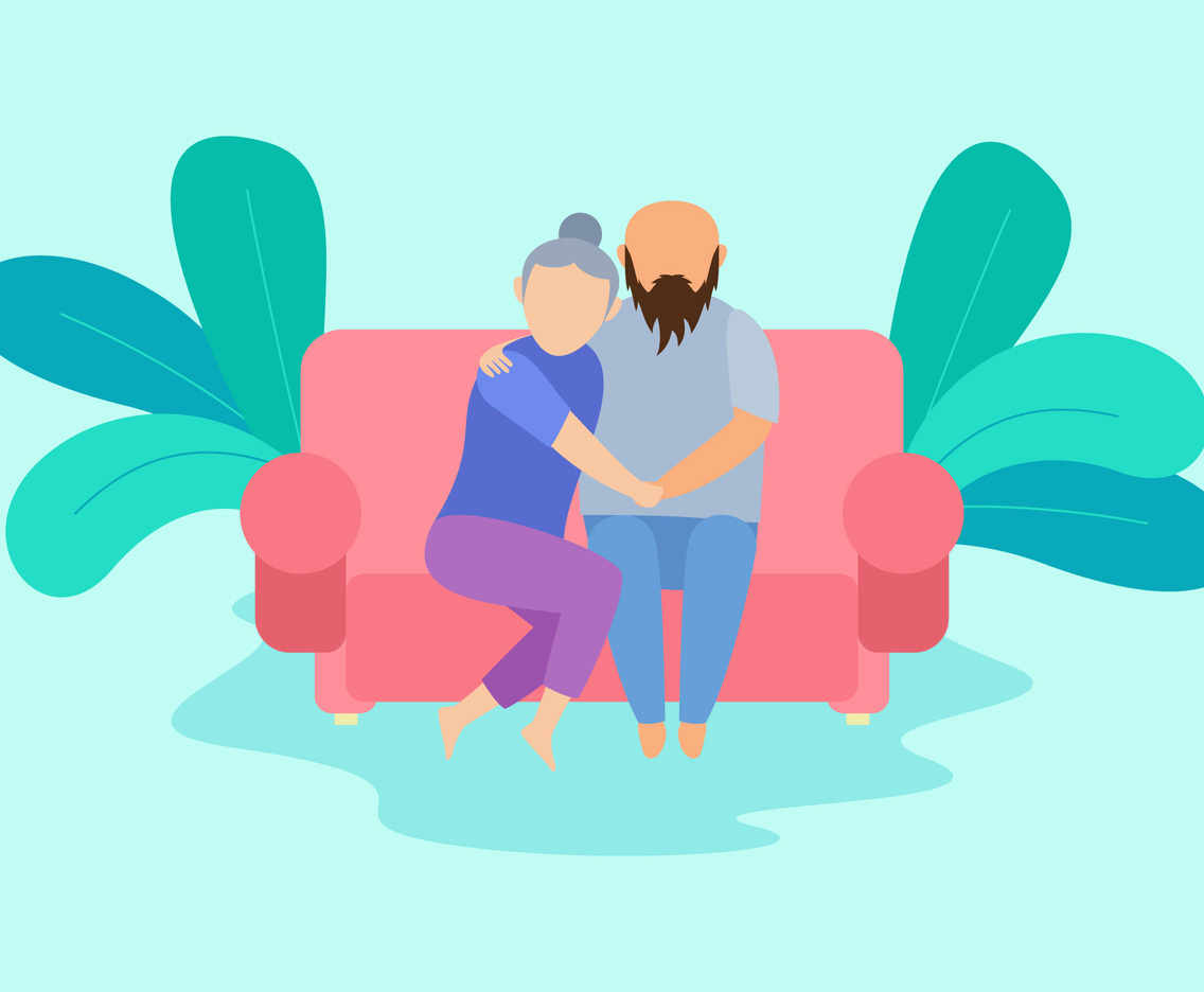 Outstanding Chill Couple On The Couch Vectors