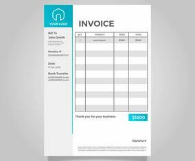 Flat Minimalist Invoice Vector Template