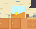 Unique Kitchen Window View Vectors