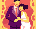 Couple In Formalwear Illustration