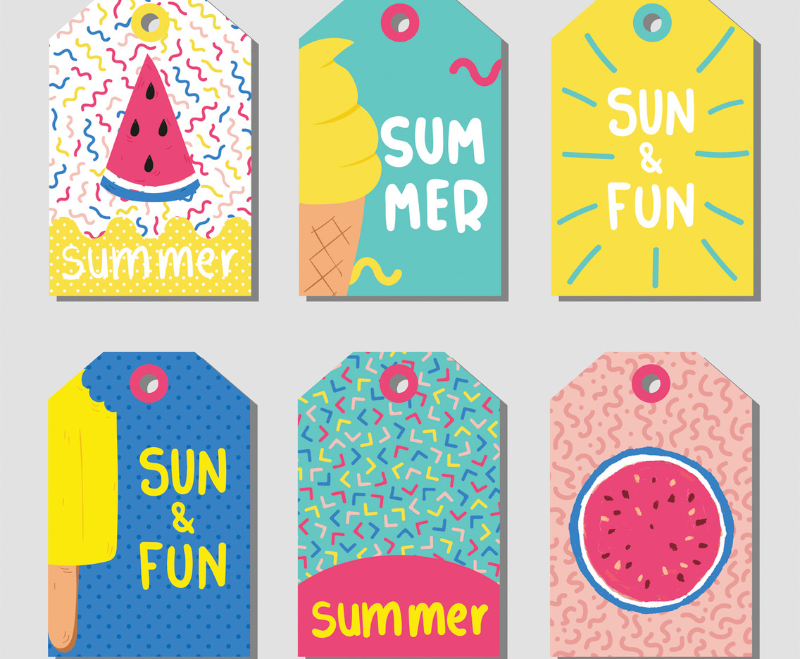 Summer Gift Tags Vector Pack