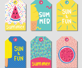 Summer Gift Tags Vector Pack