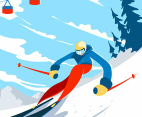 Skier Illustration