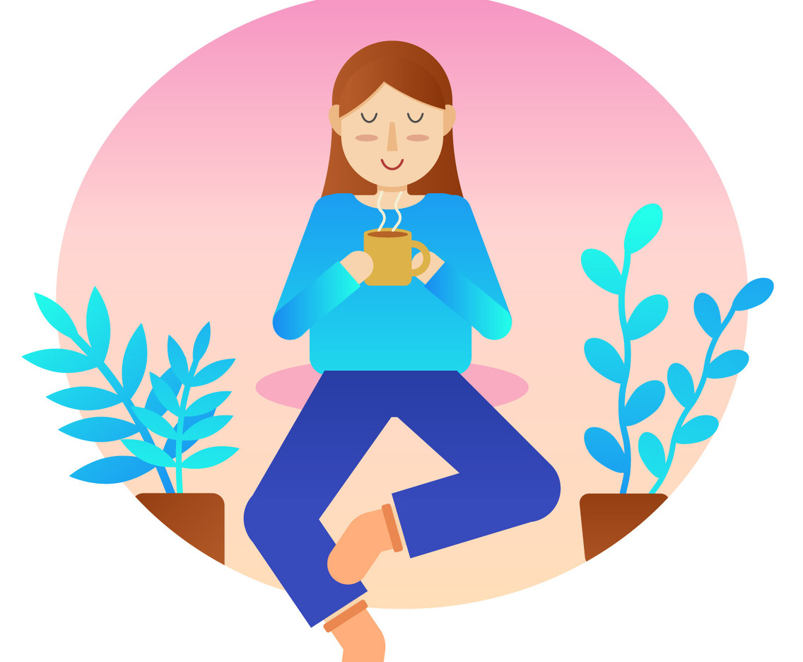 Women Feel Relax Vector