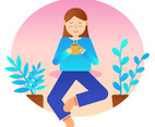 Women Feel Relax Vector