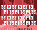 Printable Advent Calendar Countdown To Christmas Element Set