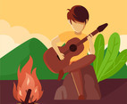 music around campfire