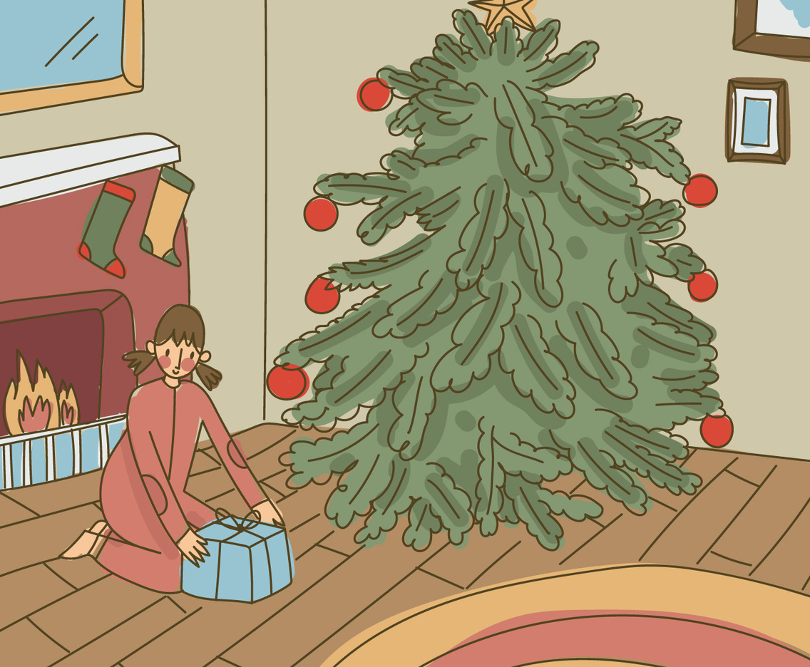 Girl Opening Presents