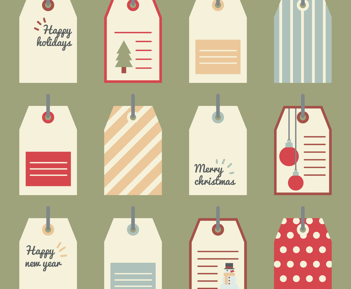 Colorful Christmas Gift Tags