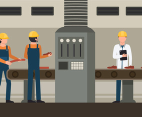 Factory Workers Illustration
