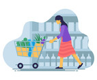Grocery Shopping Illustration