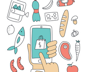 Doodled Online Grocery Shopping