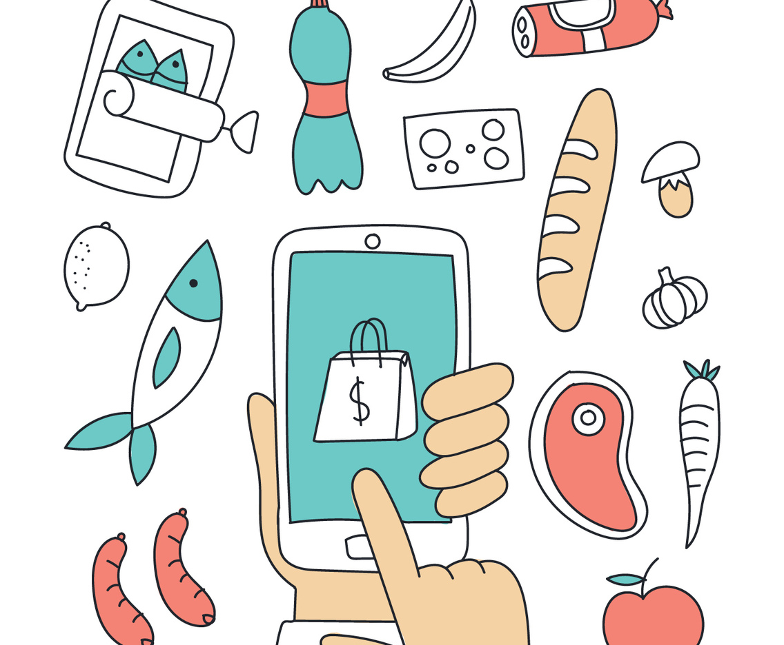 Doodled Online Grocery Shopping