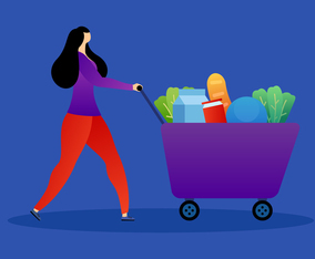 Unique Grocery Shopping Vectors