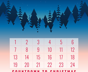 Advent Christmas Calendar Printable Greeting Card Set
