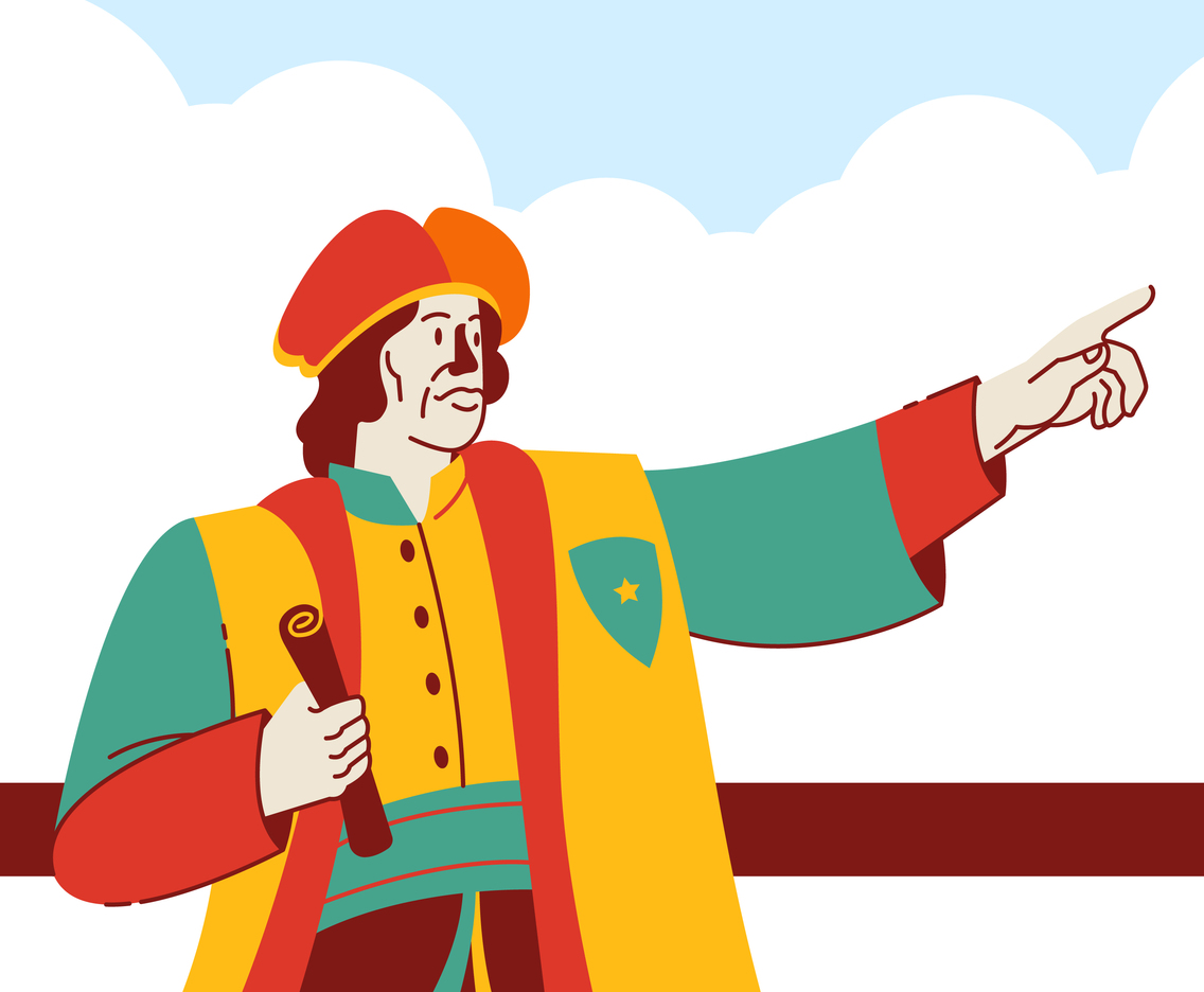 Columbus Day National USA Holiday Concept Vector Illustration