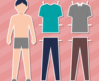 Cartoon Guy Doll With Clothes For Changes Illustration