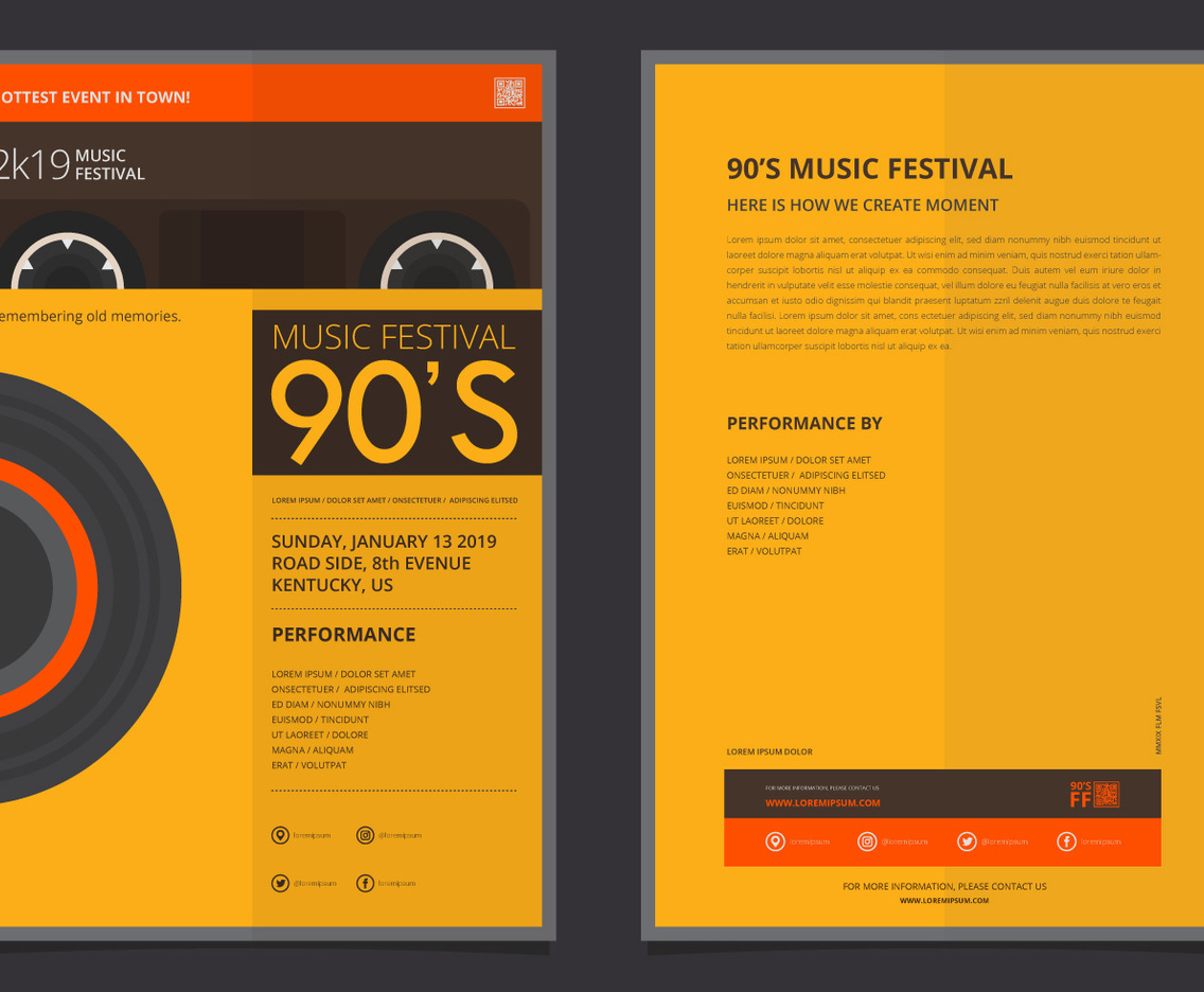 Retro Party and Gathering Poster Template