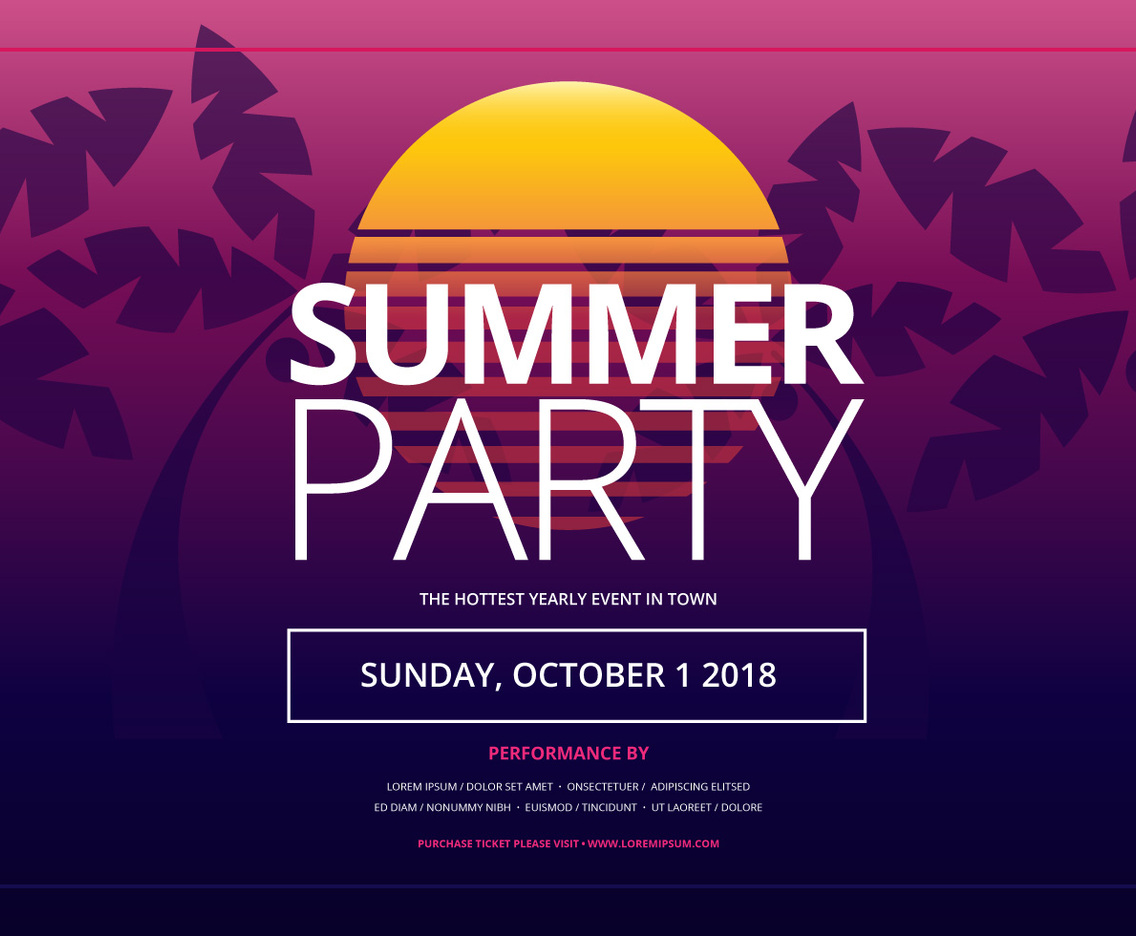 Retro Party and Gathering Poster Template