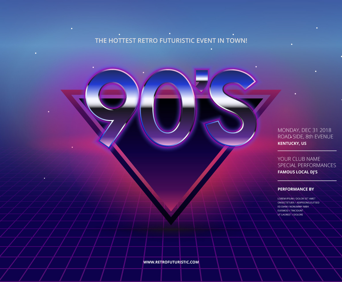 Retro Party and Gathering Poster Template