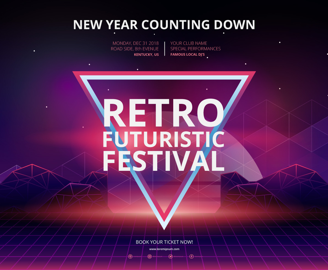 Retro Party and Gathering Poster Template