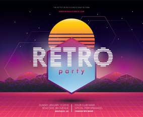 Retro Party and Gathering Poster Template