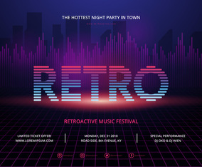 Retro Party and Gathering Poster Template
