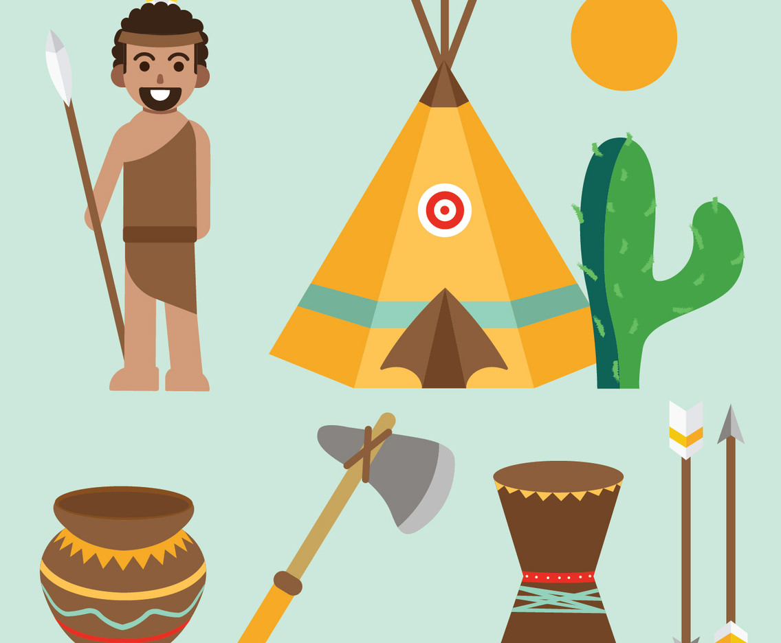 Indigenous People Elements Vector Pack