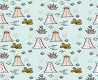 Volcano Doodle Pattern Vector