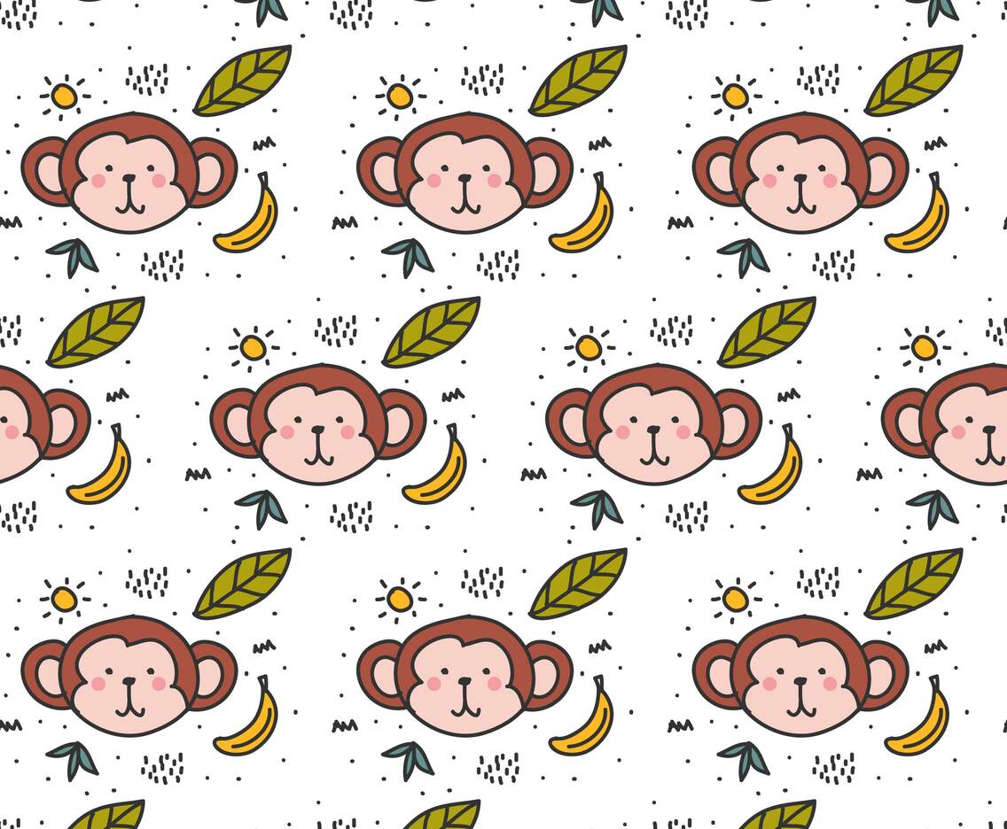 Monkey Doodle Pattern Vector