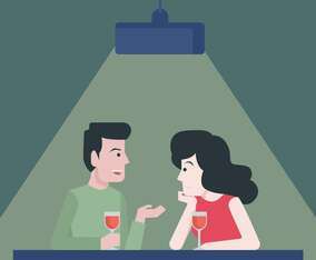 People Eating At Restaurant Vector Illustration