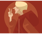 Peace Sign By Blonde Girl Vector