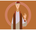 Peace Sign By A Dude Vector