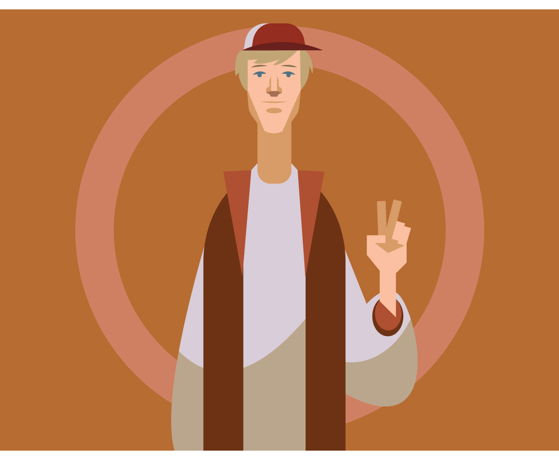 Peace Sign By A Dude Vector