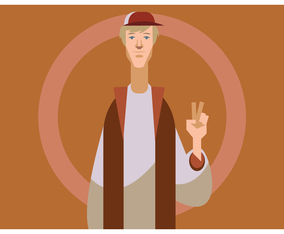 Peace Sign By A Dude Vector