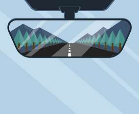 Rear View Mirror Vector Illustration