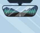 Rear View Mirror Vector Illustration