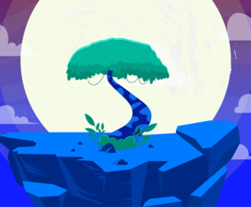 Vector Beautiful Fantasy Landscape Illustration