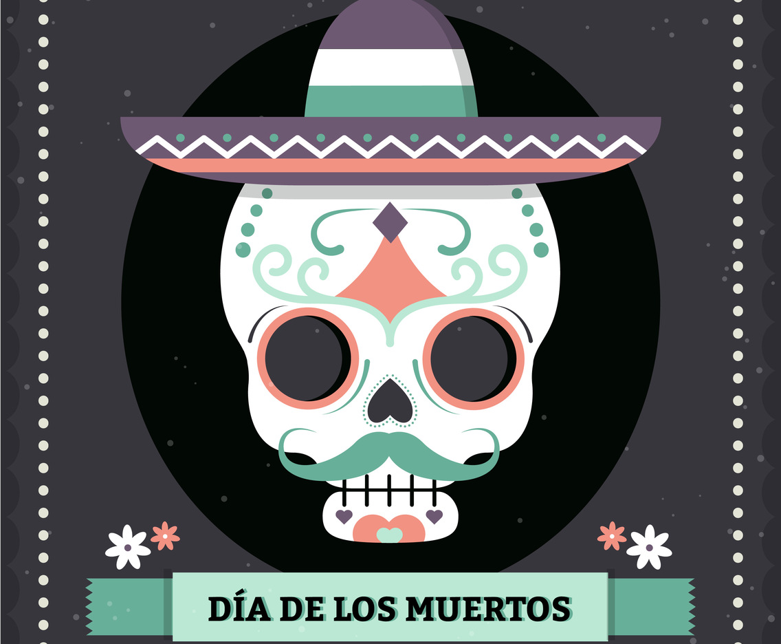 Vector Mexican Skull Mask Illustration