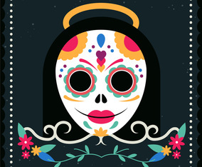 Vector Mexican Skull Mask Illustration