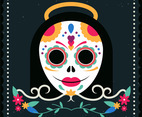 Vector Mexican Skull Mask Illustration