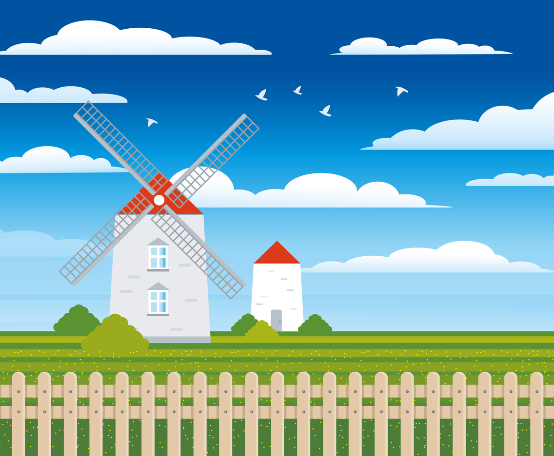 Vector Beautiful Landscape Illustration