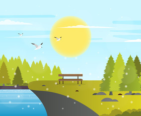 Vector Beautiful Landscape Illustration