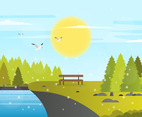 Vector Beautiful Landscape Illustration