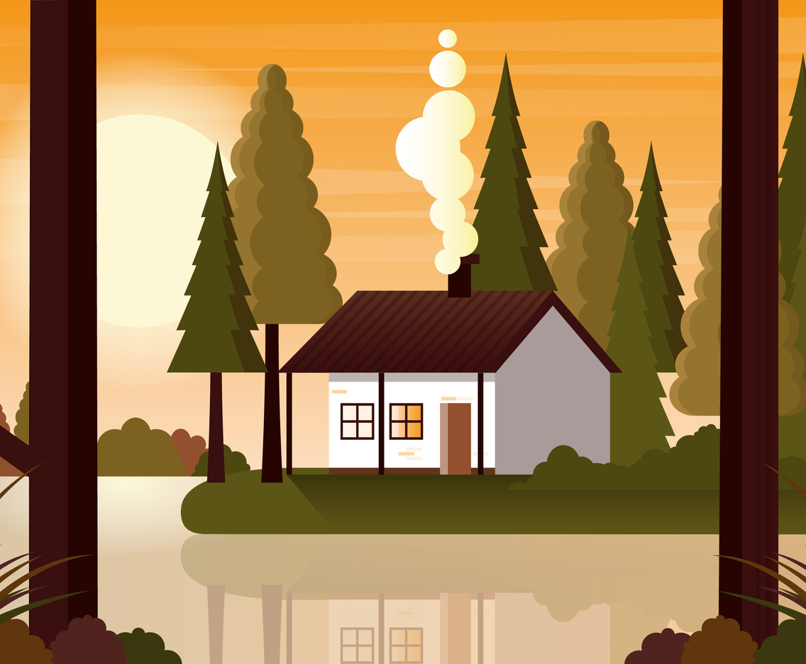 Vector Beautiful Landscape Illustration