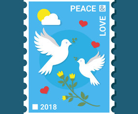 Peace and Love Stamps Vector