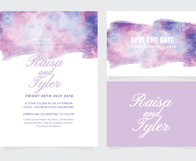 Vector Watercolor Wedding Invitation